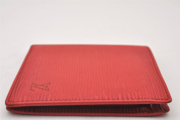 Auth Louis Vuitton Epi Porte Billet Carte Credit Monnaie Wallet M6354E Red 2317I