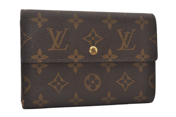 Authentic Louis Vuitton Monogram Porte Tresor Etui Papier Wallet M61202 LV 2323I