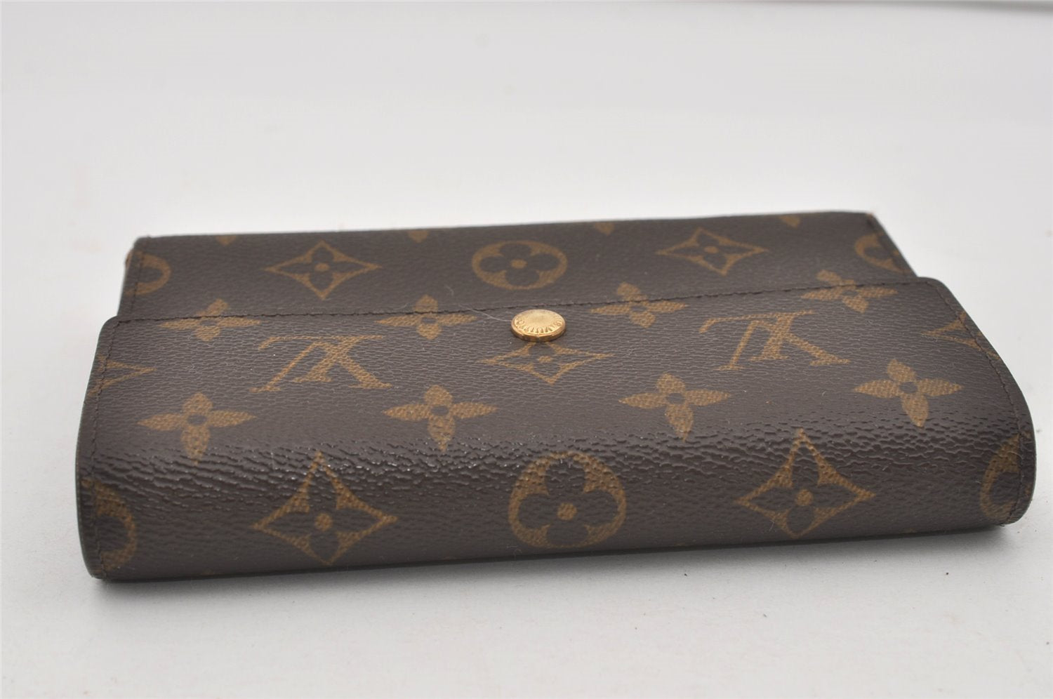 Authentic Louis Vuitton Monogram Porte Tresor Etui Papier Wallet M61202 LV 2323I