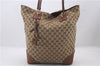 Authentic GUCCI Shoulder Tote Bag GG Canvas Leather 247236 Brown 2324D