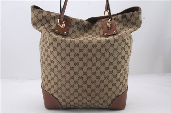 Authentic GUCCI Shoulder Tote Bag GG Canvas Leather 247236 Brown 2324D