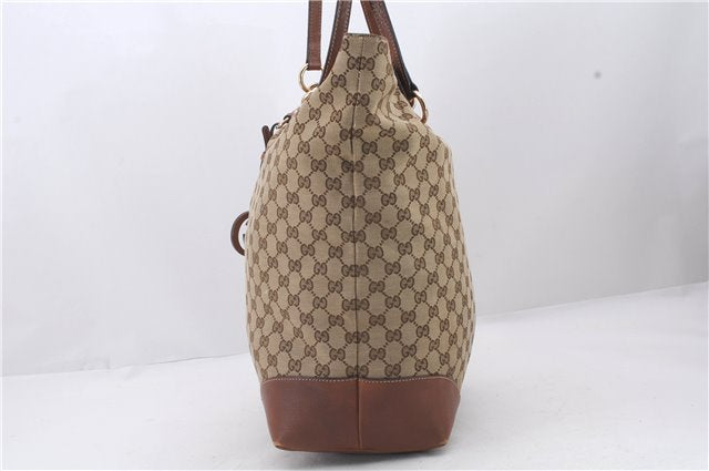 Authentic GUCCI Shoulder Tote Bag GG Canvas Leather 247236 Brown 2324D