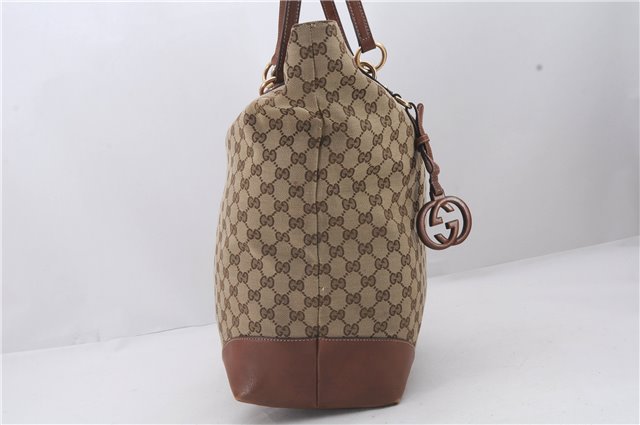 Authentic GUCCI Shoulder Tote Bag GG Canvas Leather 247236 Brown 2324D