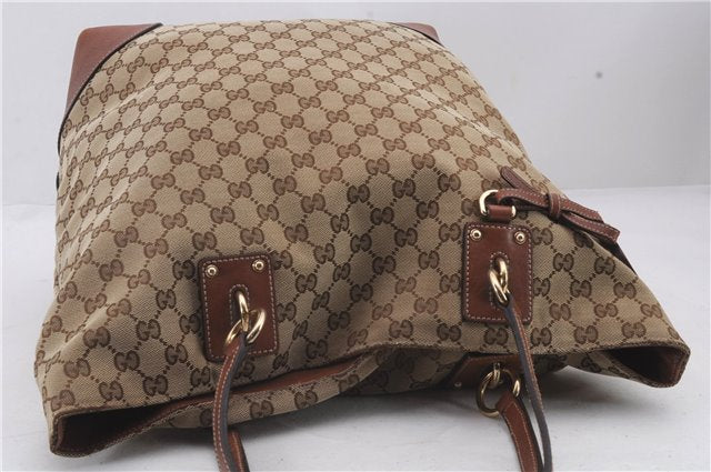 Authentic GUCCI Shoulder Tote Bag GG Canvas Leather 247236 Brown 2324D