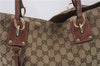 Authentic GUCCI Shoulder Tote Bag GG Canvas Leather 247236 Brown 2324D