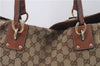 Authentic GUCCI Shoulder Tote Bag GG Canvas Leather 247236 Brown 2324D