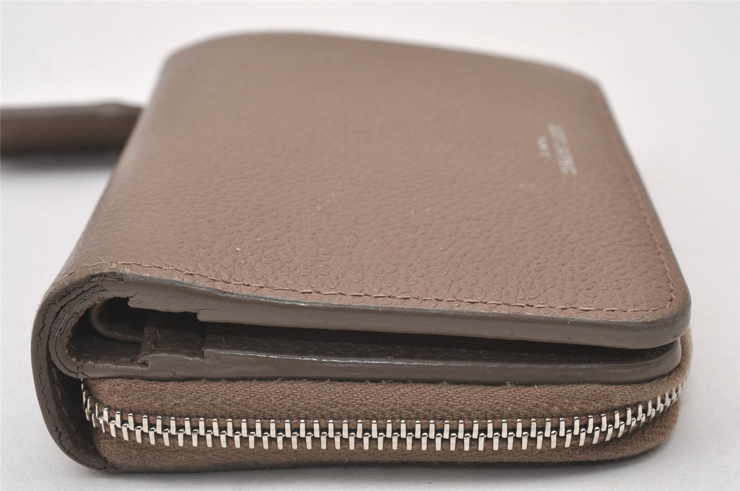 Authentic SAINT LAURENT Vintage Bifold Wallet Purse Leather 603081 Gray 2325I