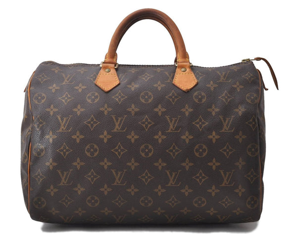 Authentic Louis Vuitton Monogram Speedy 35 Hand Bag M41524 LV 2328D