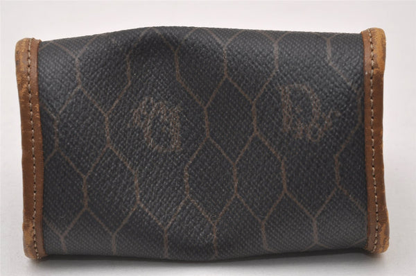 Authentic Christian Dior Honeycomb Coin Case Purse PVC Leather Black CD 2328I