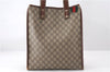Authentic GUCCI Web Sherry Line Tote Bag GG PVC Leather 211135 Brown 2331F