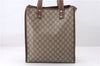Authentic GUCCI Web Sherry Line Tote Bag GG PVC Leather 211135 Brown 2331F