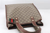 Authentic GUCCI Web Sherry Line Tote Bag GG PVC Leather 211135 Brown 2331F