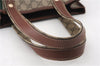 Authentic GUCCI Web Sherry Line Tote Bag GG PVC Leather 211135 Brown 2331F