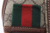 Authentic GUCCI Web Sherry Line Tote Bag GG PVC Leather 211135 Brown 2331F