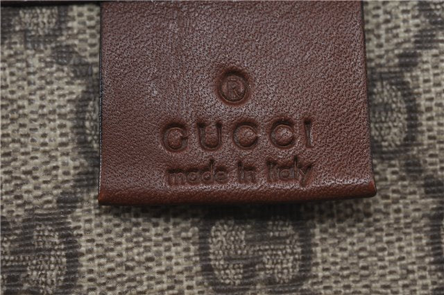 Authentic GUCCI Web Sherry Line Tote Bag GG PVC Leather 211135 Brown 2331F