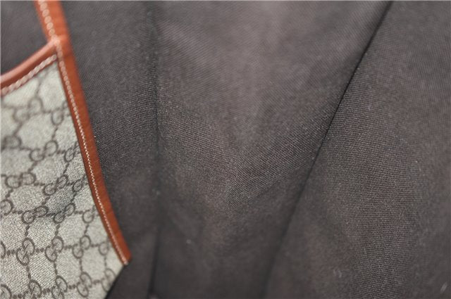 Authentic GUCCI Web Sherry Line Tote Bag GG PVC Leather 211135 Brown 2331F