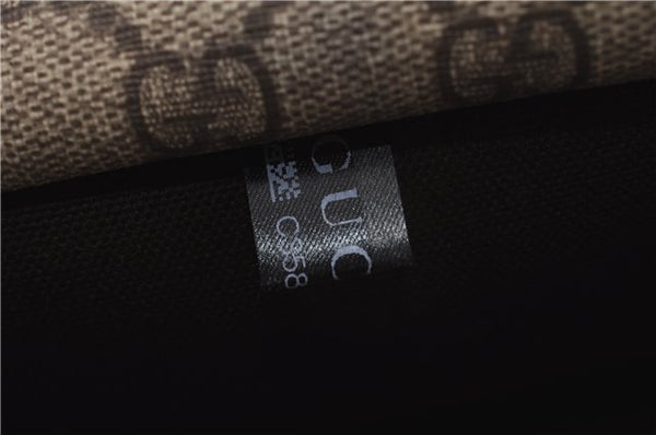 Authentic GUCCI Web Sherry Line Tote Bag GG PVC Leather 211135 Brown 2331F
