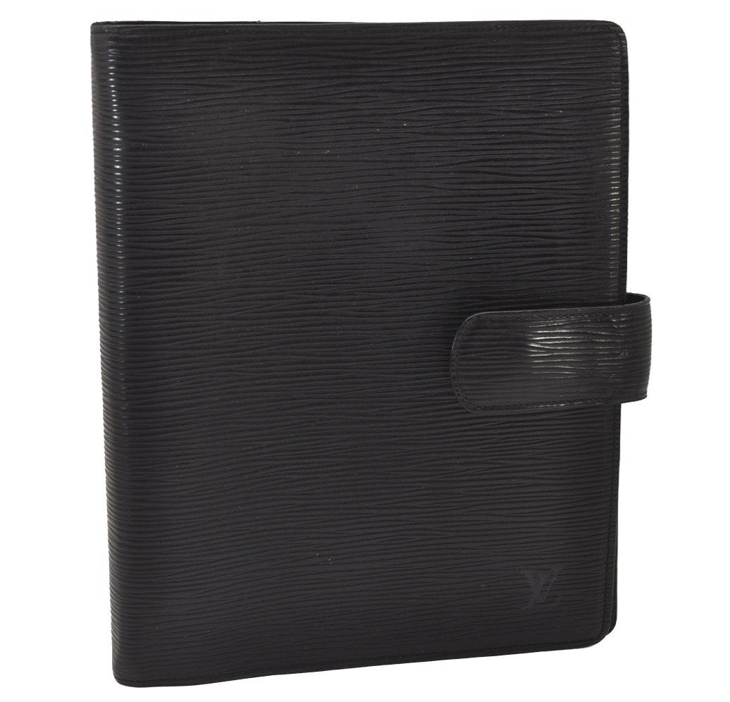 Authentic Louis Vuitton Epi Agenda GM Notebook Cover Black R20212 LV 2331I