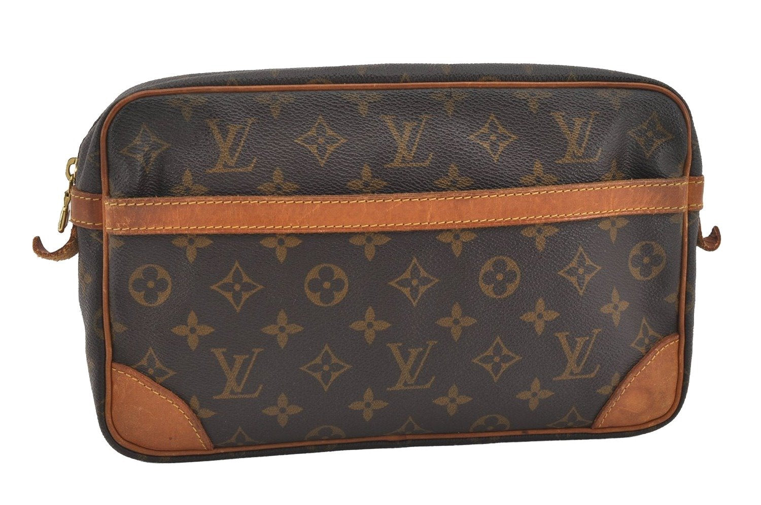 Authentic Louis Vuitton Monogram Compiegne 28 Clutch Hand Bag M51845 LV 2332I