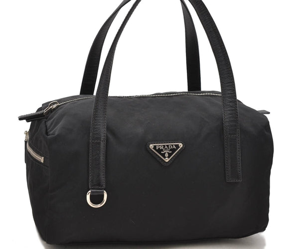 Authentic PRADA Nylon Hand Boston Bag Black 2333D