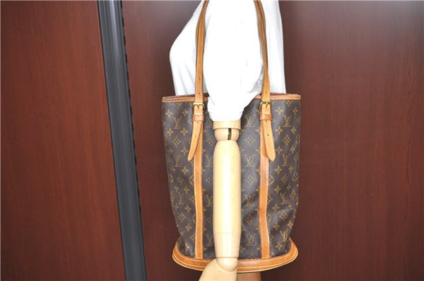 Authentic Louis Vuitton Monogram Bucket GM Shoulder Bag M42236 LV 2334B