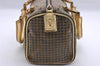Authentic FENDI Zucchino Hand Boston Bag Purse PVC Leather Gold Black 2335I