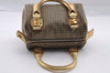 Authentic FENDI Zucchino Hand Boston Bag Purse PVC Leather Gold Black 2335I