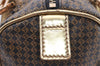 Authentic FENDI Zucchino Hand Boston Bag Purse PVC Leather Gold Black 2335I