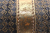 Authentic FENDI Zucchino Hand Boston Bag Purse PVC Leather Gold Black 2335I