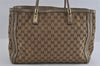 Authentic GUCCI Bamboo Bella Shoulder Bag GG Canvas Leather 269945 Brown 2336I