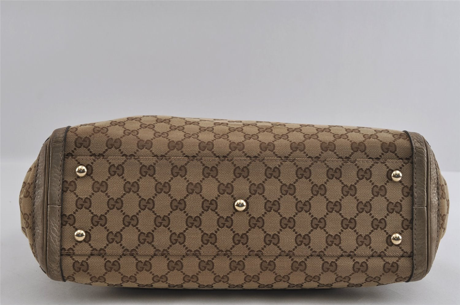 Authentic GUCCI Bamboo Bella Shoulder Bag GG Canvas Leather 269945 Brown 2336I