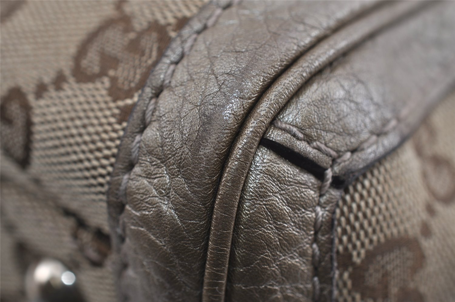 Authentic GUCCI Bamboo Bella Shoulder Bag GG Canvas Leather 269945 Brown 2336I