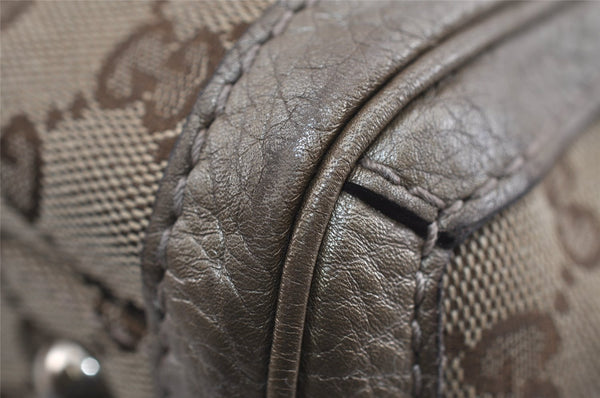 Authentic GUCCI Bamboo Bella Shoulder Bag GG Canvas Leather 269945 Brown 2336I