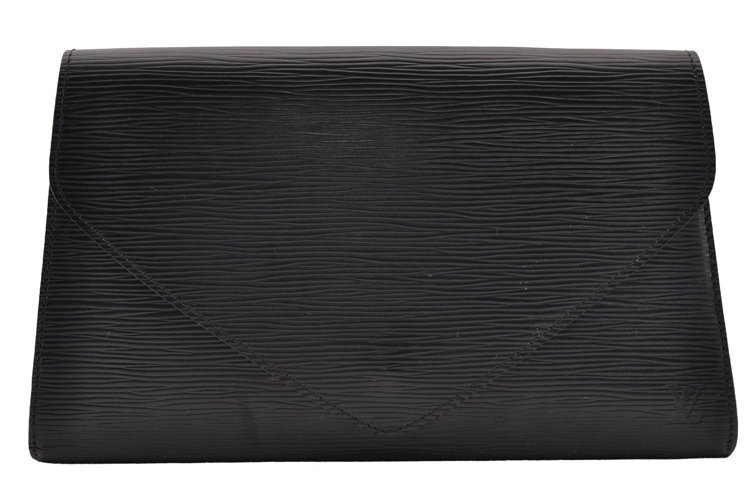 Authentic Louis Vuitton Epi Arts Deco Clutch Hand Bag Black M52632 LV 2341I