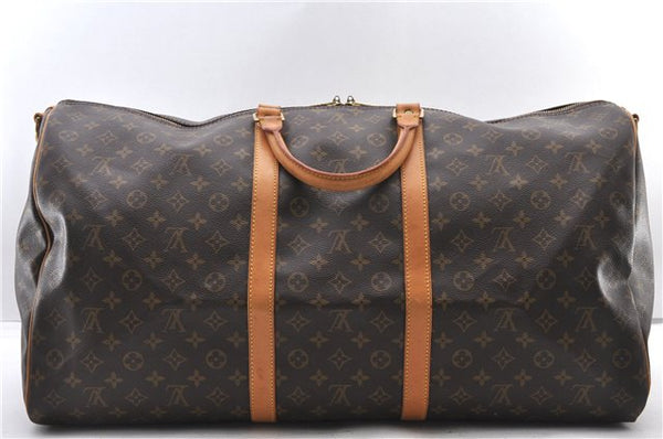 Authentic Louis Vuitton Monogram Keepall Bandouliere 60 M41412 Boston Bag 2342F