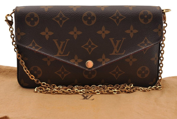 Authentic Louis Vuitton Monogram Pochette Felicie Shoulder Bag M61276 LV 2342I