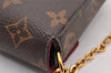 Authentic Louis Vuitton Monogram Pochette Felicie Shoulder Bag M61276 LV 2342I