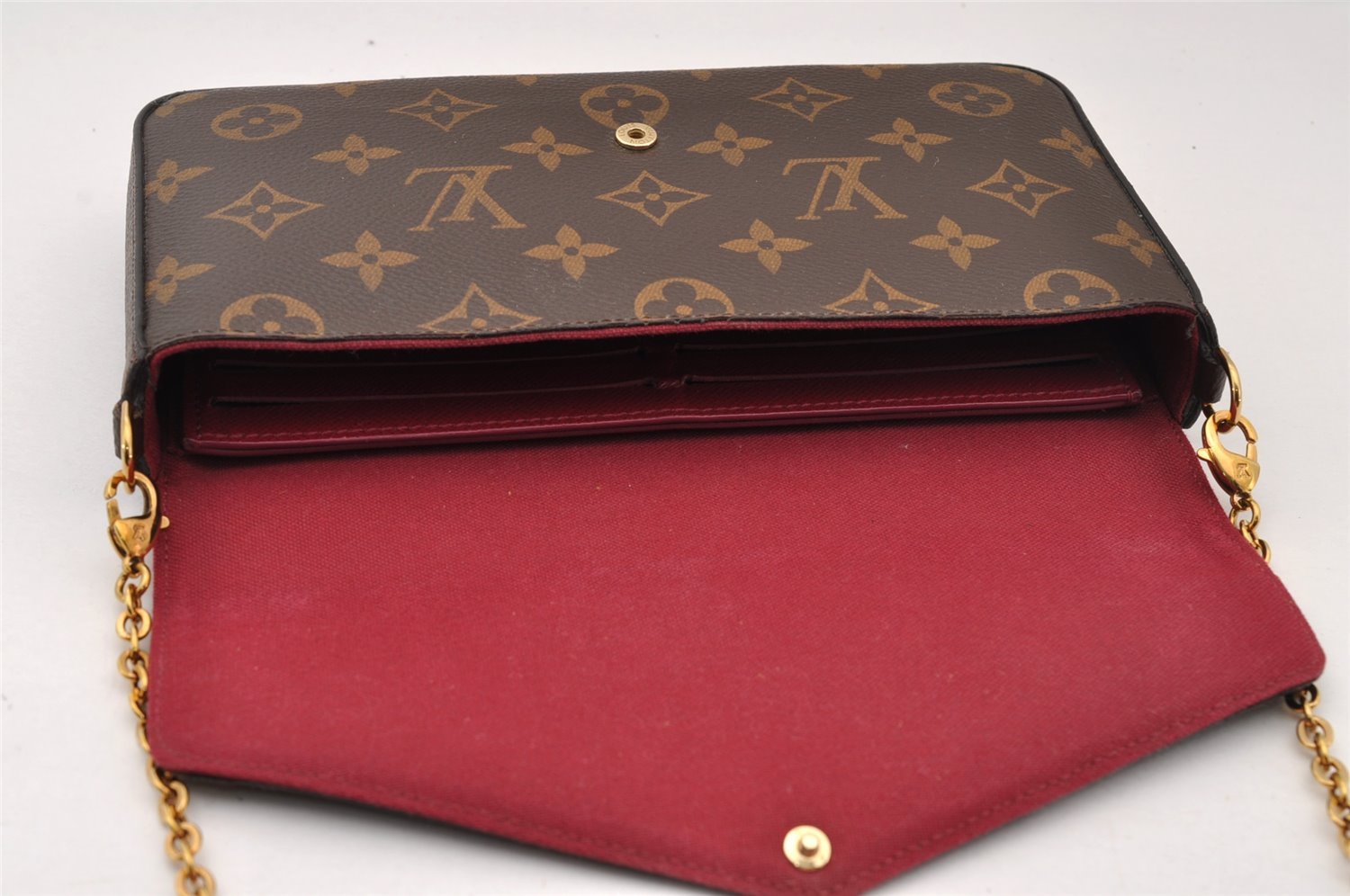 Authentic Louis Vuitton Monogram Pochette Felicie Shoulder Bag M61276 LV 2342I