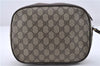 Authentic GUCCI Web Sherry Line Clutch Hand Bag Purse GG PVC Leather Brown 2343D