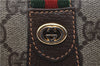 Authentic GUCCI Web Sherry Line Clutch Hand Bag Purse GG PVC Leather Brown 2343D