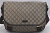 Authentic GUCCI Shoulder Cross Body Bag GG PVC Leather 201732 Brown 2343I