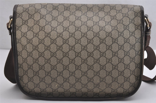 Authentic GUCCI Shoulder Cross Body Bag GG PVC Leather 201732 Brown 2343I