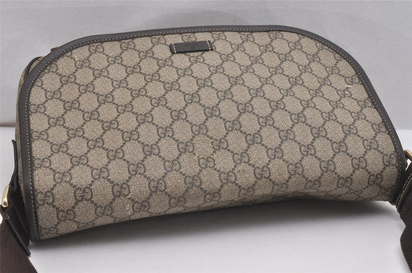 Authentic GUCCI Shoulder Cross Body Bag GG PVC Leather 201732 Brown 2343I