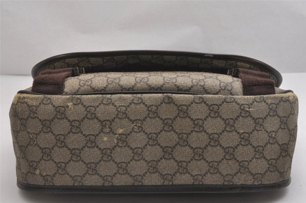 Authentic GUCCI Shoulder Cross Body Bag GG PVC Leather 201732 Brown 2343I