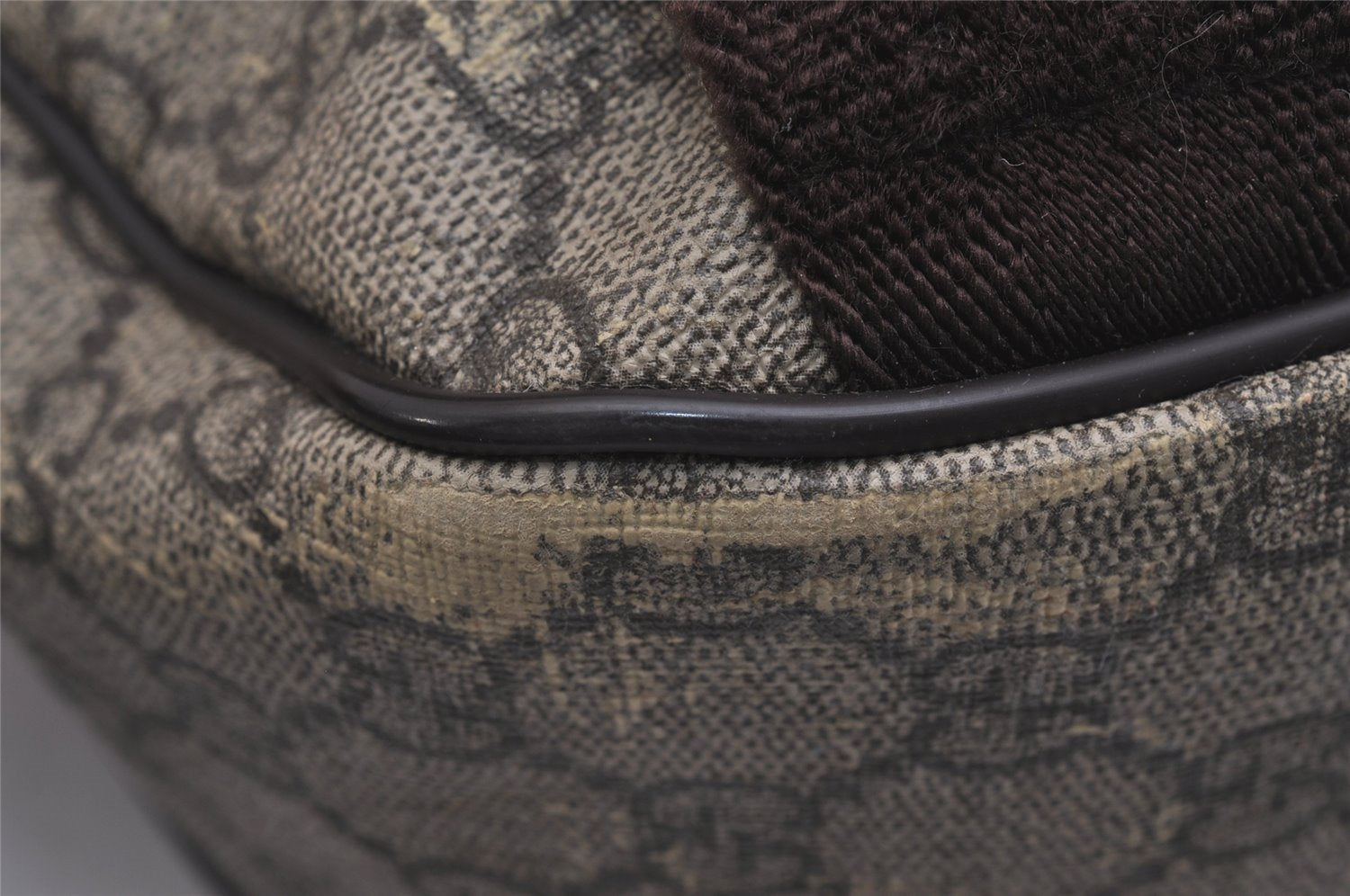 Authentic GUCCI Shoulder Cross Body Bag GG PVC Leather 201732 Brown 2343I