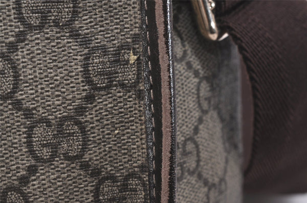 Authentic GUCCI Shoulder Cross Body Bag GG PVC Leather 201732 Brown 2343I