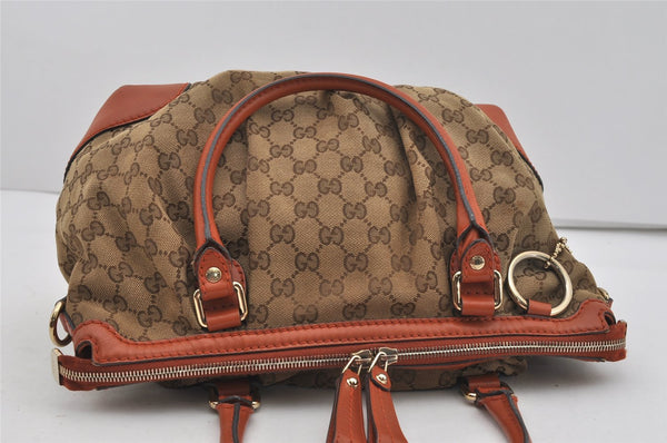 Authentic GUCCI Sukey 2Way Tote Hand Bag GG Canvas Leather 247902 Brown 2344I