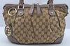 Authentic GUCCI Sukey 2Way Tote Hand Bag GG Canvas Leather 247902 Brown 2345I