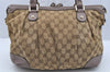 Authentic GUCCI Sukey 2Way Tote Hand Bag GG Canvas Leather 247902 Brown 2345I