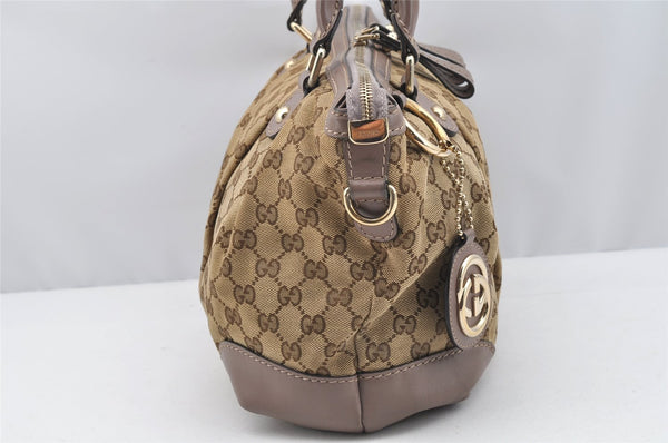 Authentic GUCCI Sukey 2Way Tote Hand Bag GG Canvas Leather 247902 Brown 2345I